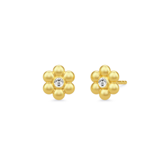 Julie Sandlau Bloom Earstud Kullattu Hopea Korvakorut Ja Zirkonia ST233GDCZ