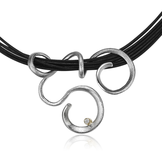 Blicher Fuglsang Nahka Kaulakoru Ja Timantti 0,03 Carat W/vs 224200R