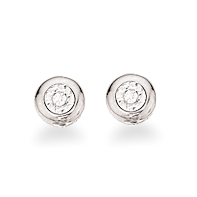 Scrouples Donut 8 Karaatin Valkokulta Korvakorut Ja Timantteja 0,02 Carat W/si 118814