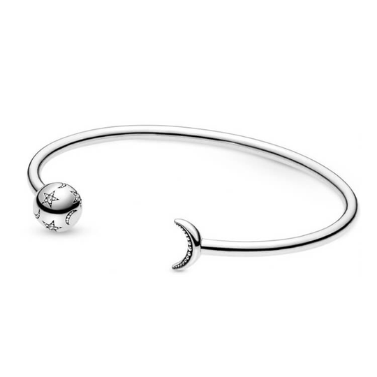Pandora Moon And Star Open Bangle -rannekoru (17,5cm) 599120C01