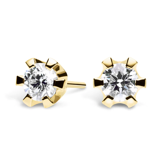 Silván Solitaire timanttikorvakorut 0,80ct, 14K keltakultaa, timanttikorut