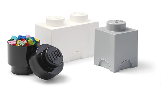 LEGO Säilytyslaatikot 3-pack, White/Grey/Black
