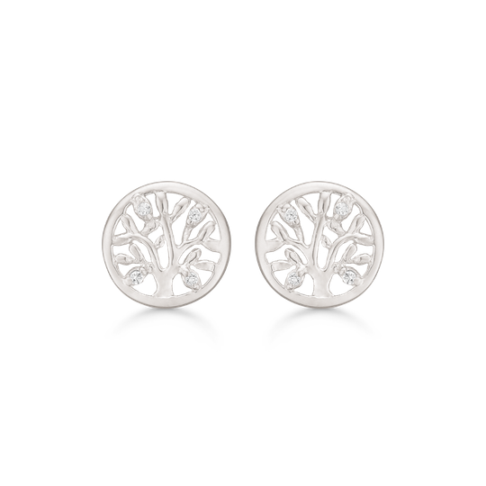Støvring Design Tree Of Life Rodiumpinnoitettu Hopea Korvakorut Ja Zirkonia 10348031