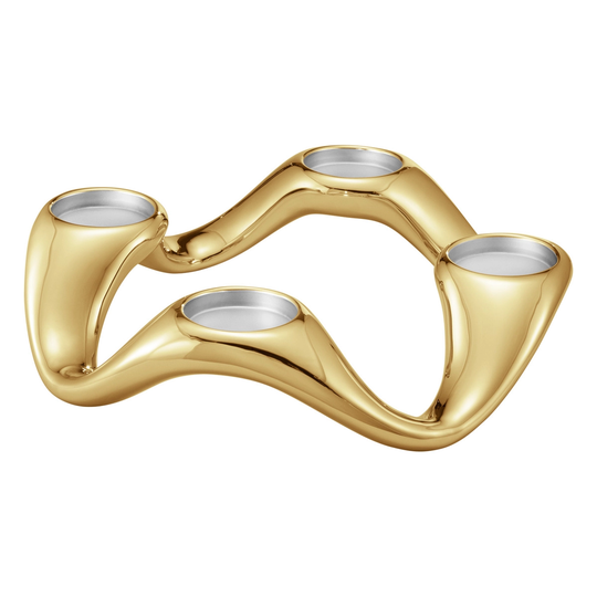 Georg Jensen Cobra kynttilänjalka, pyöreä, kulta