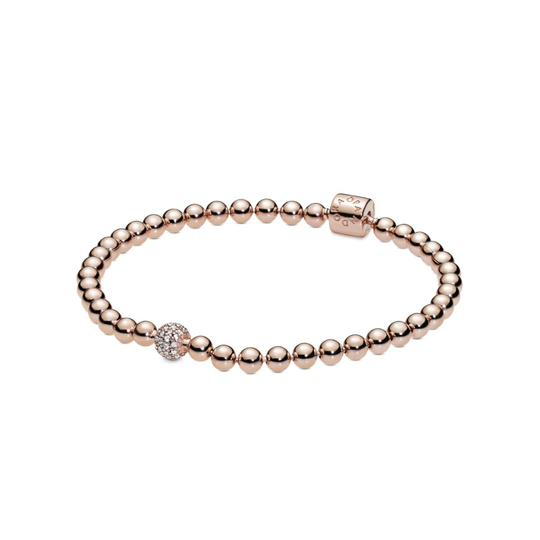 Pandora Rose Beads And Pave -rannekoru (17cm) 588342CZ