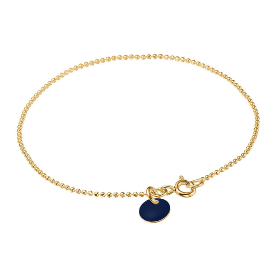 Enamel Midnight Ball Chain Kullattu Hopea Rannekoru B16G-59