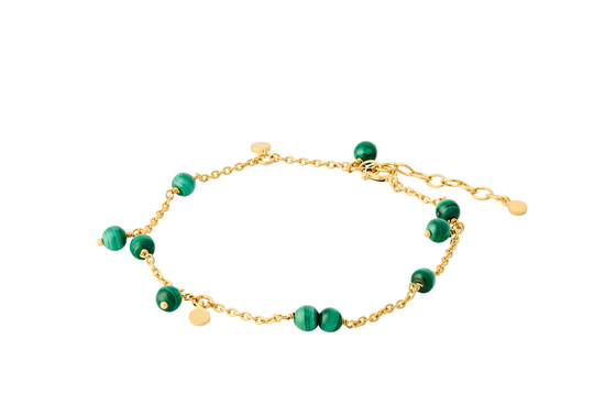 Pernille Corydon Forest Bracelet Kullattu Hopea Rannekoru Ja Malakiitti B-441-GP
