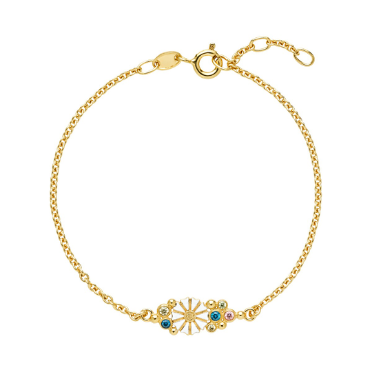 Lund Copenhagen Daisy Kullattu Hopea Rannekoru Ja Zirkonia 9015066-30-M