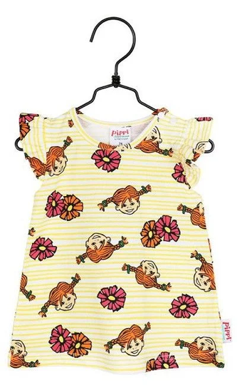 Peppi Pitkätossu Kukat Mekko, Keltainen, 56