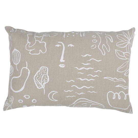 Saana ja Olli Onnenmaa tyynynpäällinen, 40 x 60 cm, beige - valkoinen