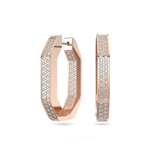 Swarovski Dextera rengaskorvakorut, M-koko, ruusukullan väriset