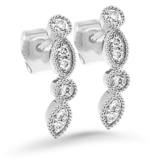 Silván korvakorut 0,12ct, 14K valkokultaa, timanttikorut