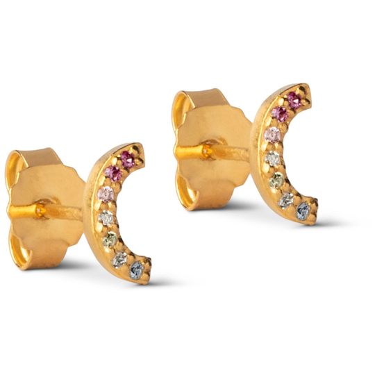 Enamel Rainbow Sparkling Kullattu Hopea Korvakorut Ja Zirkonia E228GM