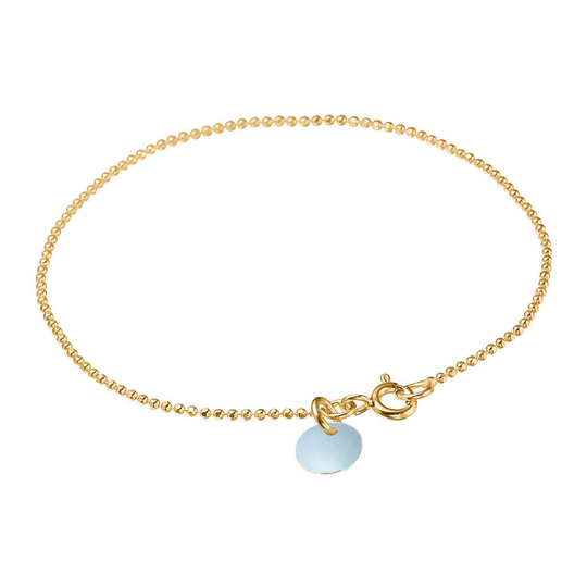 Enamel Ball Chain Kullattu Hopea Rannekoru B16G-69