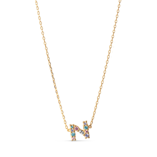 Enamel My Name Z Kullattu Hopea Kaulakoru Ja Zirkonia N78G-Z