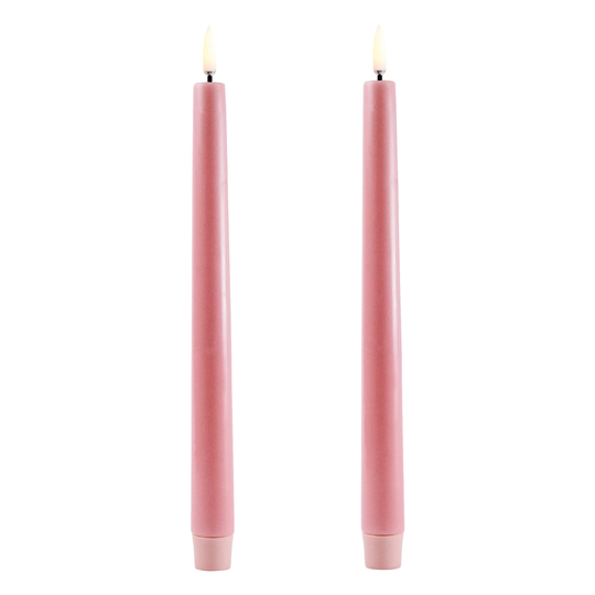 Uyuni Lighting LED kruunukynttilä, 2 kpl, dusty rose