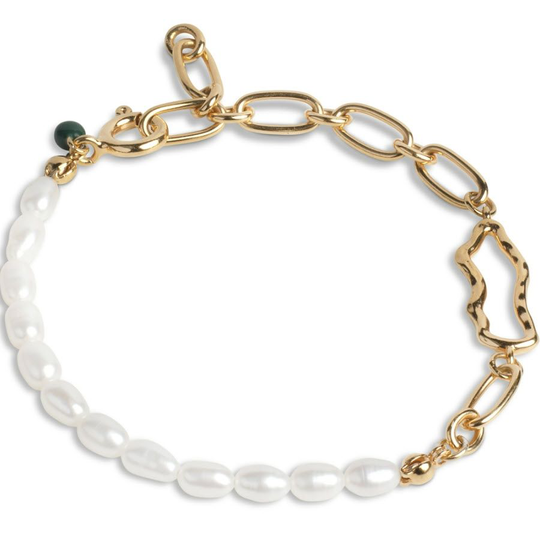 Enamel Isla Pearl Kullattu Hopea Rannekoru Ja Helmet B104G