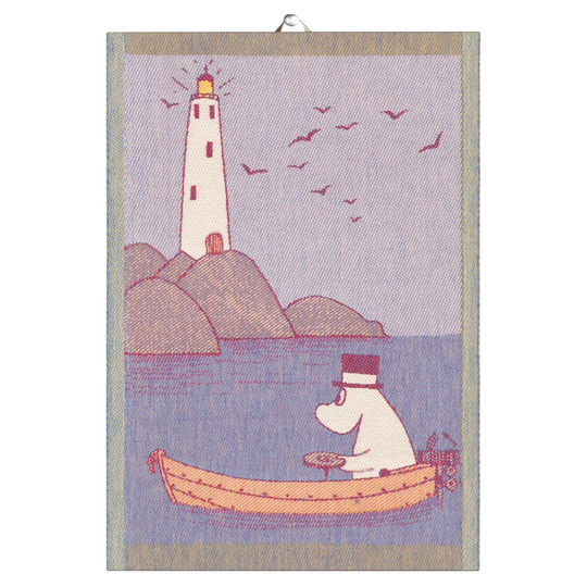 Ekelund Linneväveri Muumi keittiöpyyhe 35x50 cm Row the boat