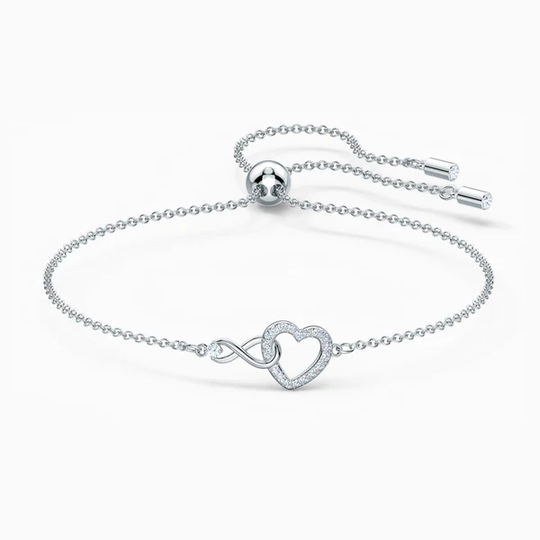 Swarovski Infinity Heart kristallirannekoru, valkoinen