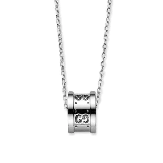Gucci Icon Twirl Pendant kaulakoru, valkokultaa, 086YBB213996001