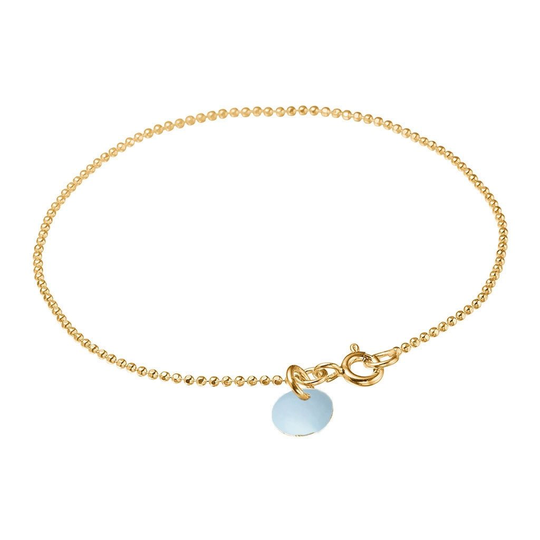 Enamel Ball Chain Icy Blue Kullattu Hopea Rannekoru B16G