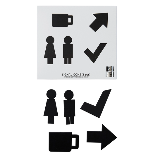 Design Letters Organise with Icons, Signal, musta