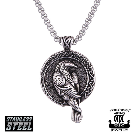 Northern Viking Jewelry -kaulakoru "Raven Celtic Knot" NVJRS113