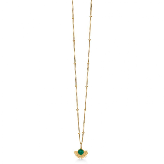 Enamel Soleil Petrol Green Kullattu Hopea Kaulakoru N41GM-PETROL-GREEN