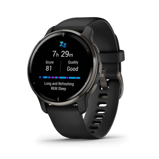Garmin Venu 2 Plus tummanharmaa ja musta, Amoled GPS-älykello 010-02496-11