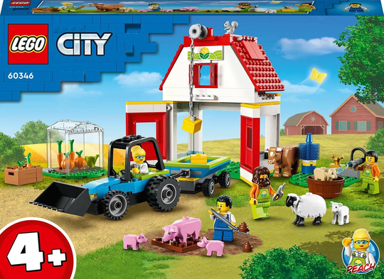 LEGO City Farm 60346 Ulkorakennus ja Maatilan Eläimet