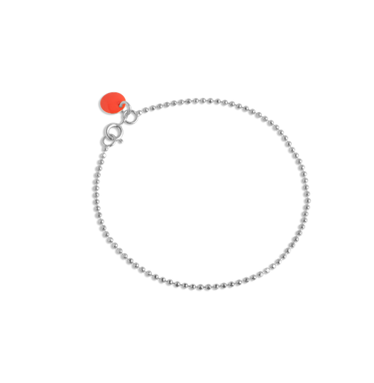 Enamel Ball Chain Coral Sterlinghopea Rannekoru B16S-CORAL