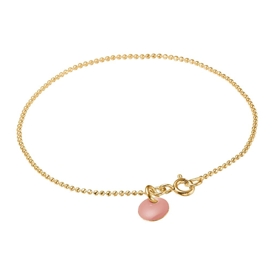 Enamel Rose Ball Chain Kullattu Hopea Rannekoru B16G-28