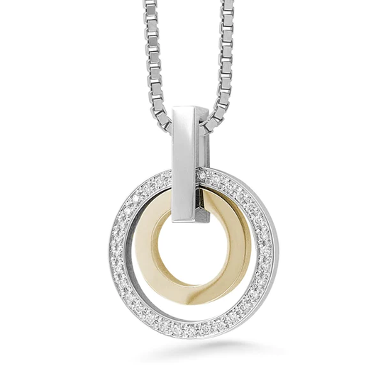 Silván timanttiriipus 0,32ct, 14K valko- ja keltakultaa, timanttikorut