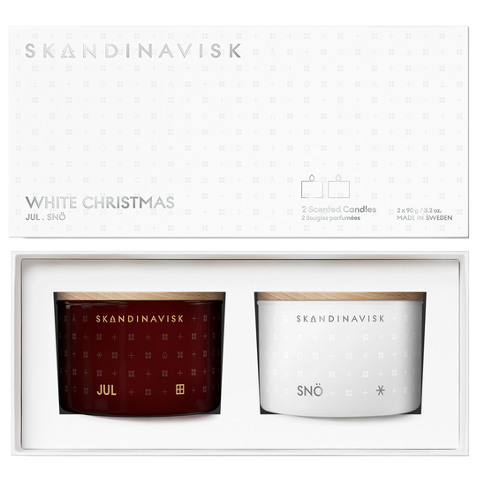 Skandinavisk Tuoksukynttiläsetti 2 kpl, WHITE CHRISTMAS