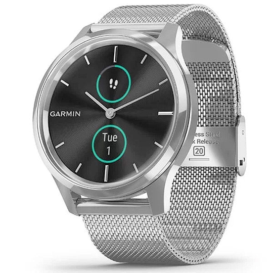 Garmin Vivomove Luxe hopea 42 mm, älykello 010-02241-03