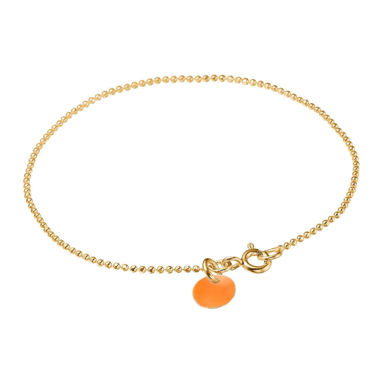 Enamel Ball Chain Kullattu Hopea Rannekoru B16G-74