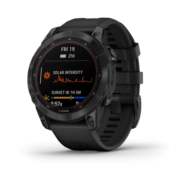 Garmin Fenix 7 Sapphire Solar, musta DLC-titaani ja ranneke 010-02540-35