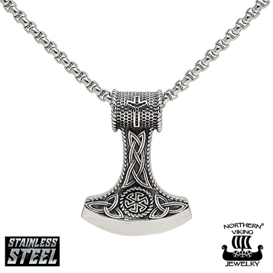 Northern Viking Jewelry Algiz Axehead -kaulakoru 50 cm NVJRS066