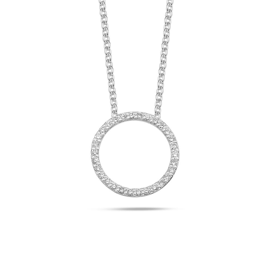 Nuran Olivia 14 Karaatin Valkokulta Kaulakoru Ja Timantteja 0,15 Carat W/si V2309-015-HG