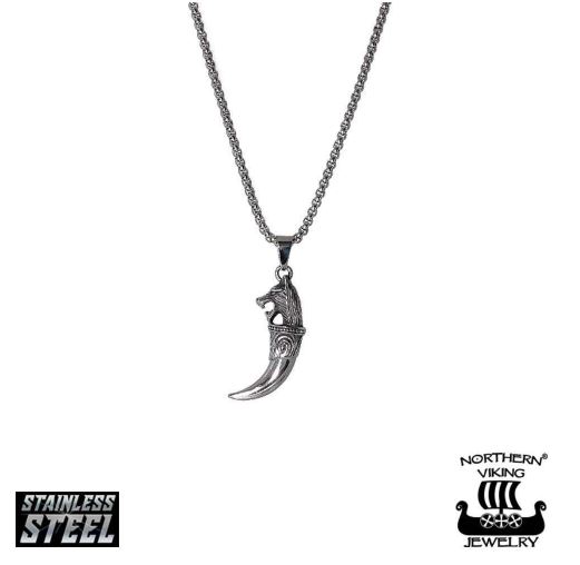 Northern Viking Jewelry Fenrir Wolf Head -kaulakoru (55cm) NVJRS025