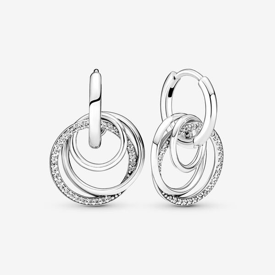 Pandora Encircled Sterlinghopea Korvakorut Ja Zirkonia 291156C01