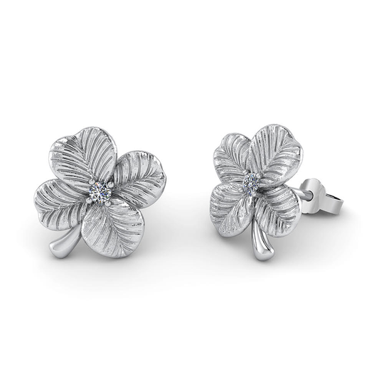 Smykkekæden Lykke Four Leaf Clover Sterlinghopea Korvakorut Ja Zirkonia ORSB030S