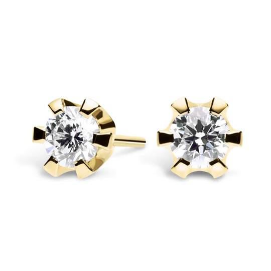 Silván Solitaire timanttikorvakorut 0,50ct, 14K keltakultaa, timanttikorut