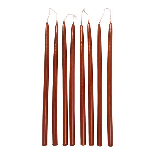 ferm LIVING Spike kapeat kynttilät, 8 kpl, ruoste