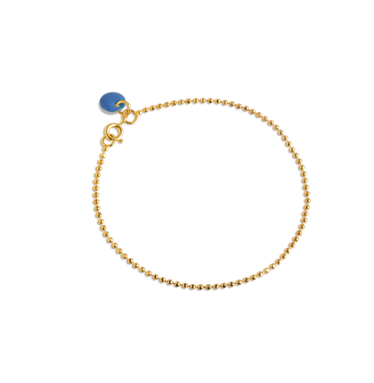 Enamel Ball Chain Cornflower Kullattu Hopea Rannekoru B16G-CORNFLOWER