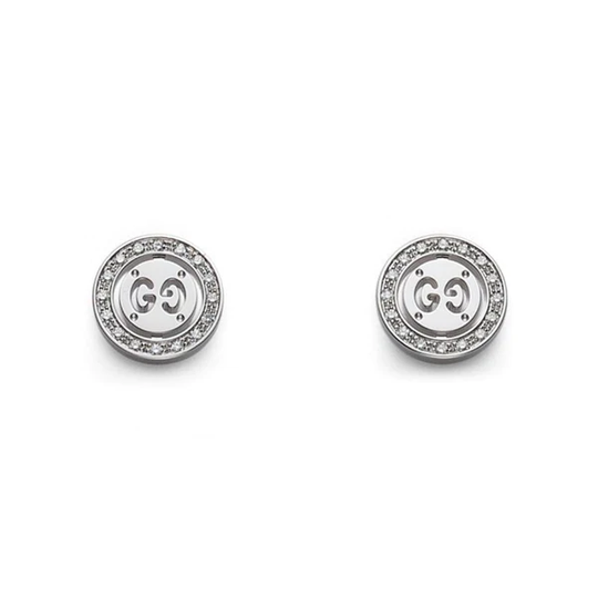 Gucci Icon Twirl timanttikorvakorut, valkokultaa, 086YBD223727001