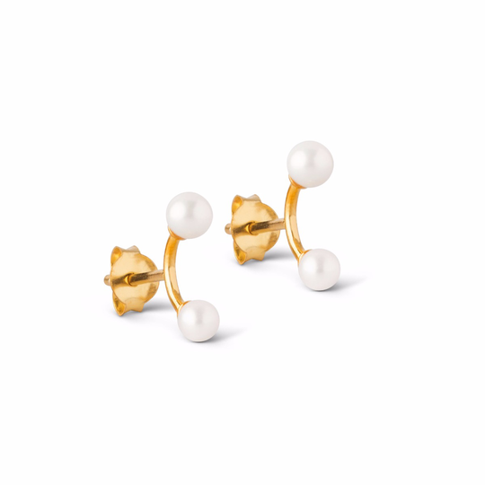 Enamel 2 Pearls Kullattu Hopea Korvakorut Ja Makeanveden Helmet E170G