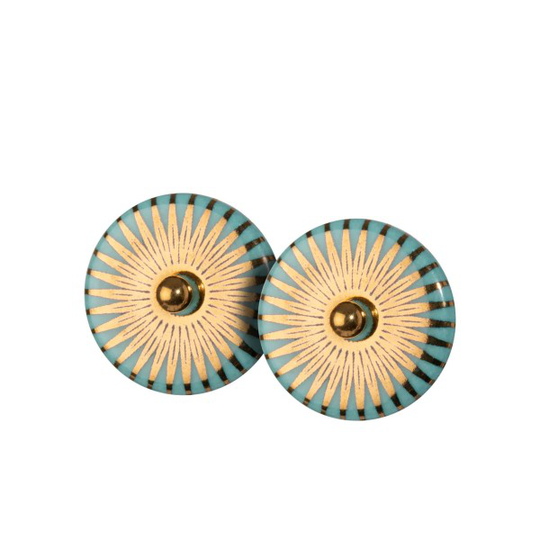 Scherning Splash Aquamarine Gold Kullattu Hopea Korvakorut SP10-4512G