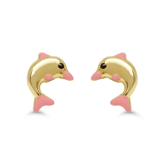 Kultaiset korvakorut, delfiini 172441pink