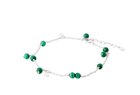 Pernille Corydon Forest Bracelet Sterlinghopea Rannekoru Ja Malakiitti B-441-S